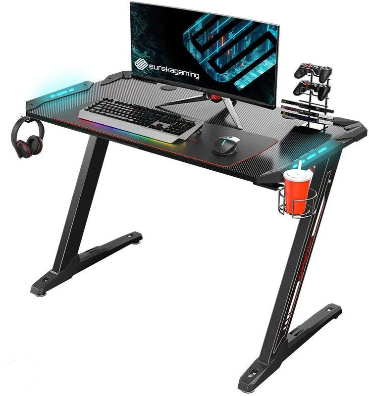Eureka Ergonomic Z1-S 44.5" LED Gaming Desk - Black - طاولة